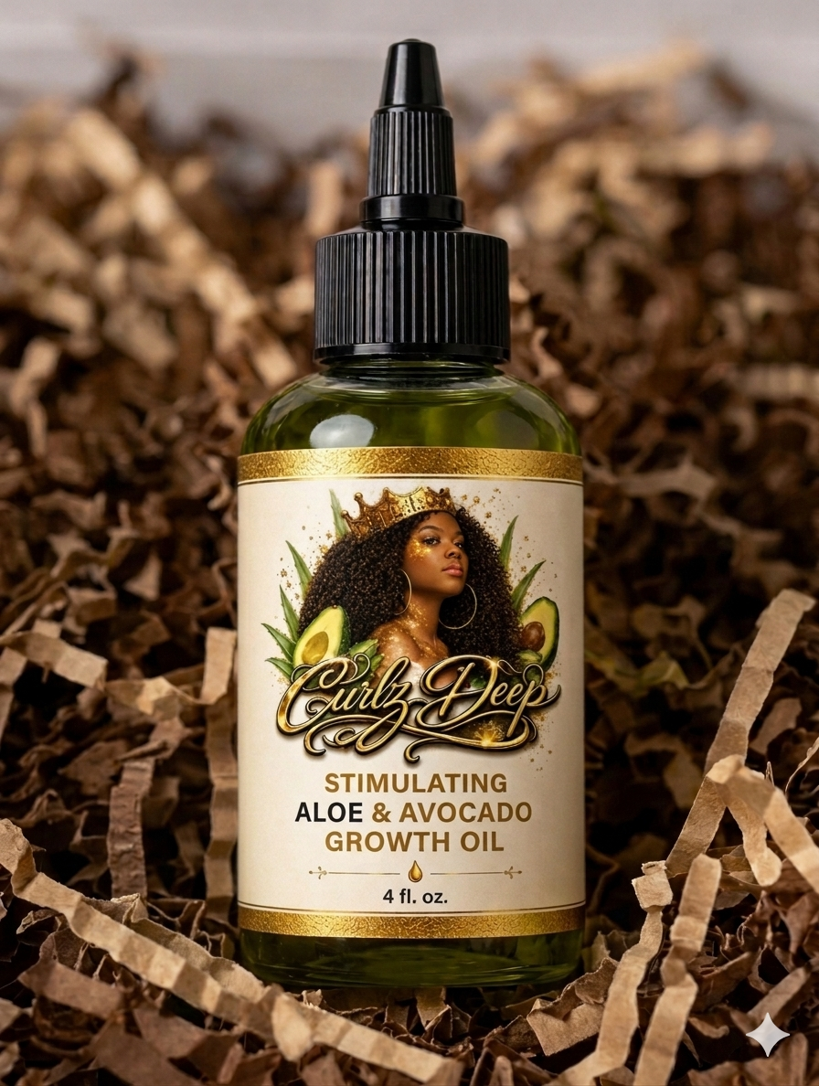 Curlz Deep Revitalizing Aloe and Avocado Blend - lightweight nourishing oil for curls, coils and locs