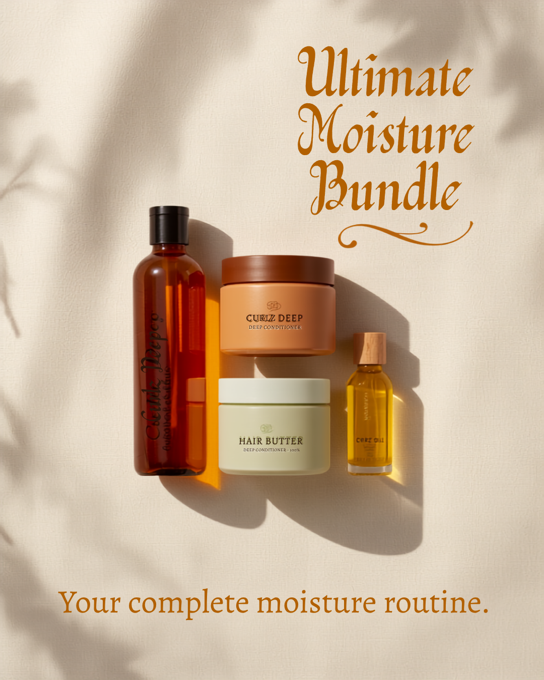 Curlz Deep Ultimate Moisture Bundle - Full hair care routine for curls, coils and locs