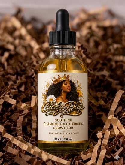 Curlz Deep Soothing Chamomile and Calendula Blend - lightweight scalp care oil