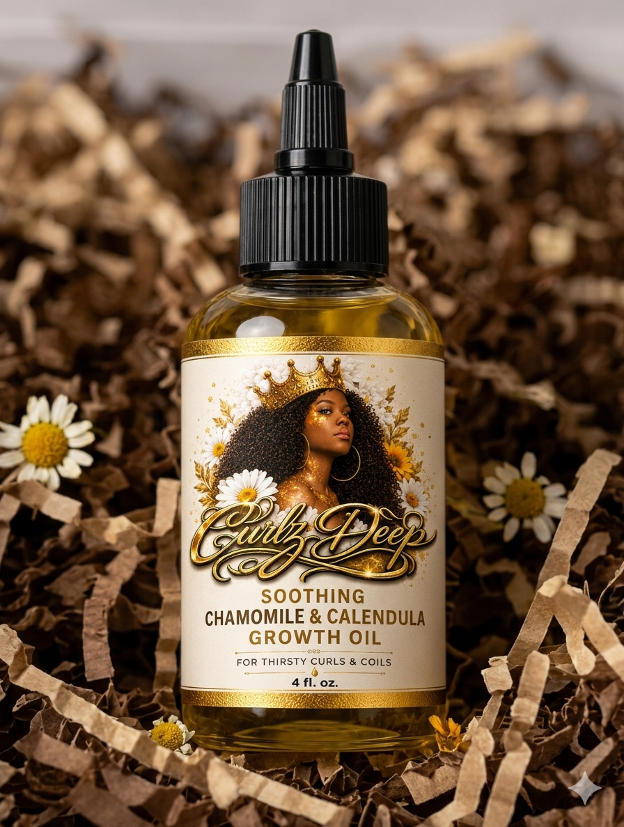 Curlz Deep Soothing Chamomile and Calendula Blend - lightweight scalp care oil