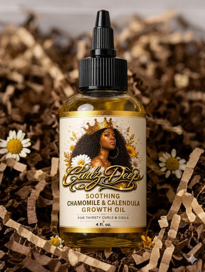 Curlz Deep Soothing Chamomile and Calendula Blend - lightweight scalp care oil