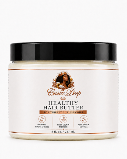 Curlz Deep Healthy Hair Butter product jar on a clean white background